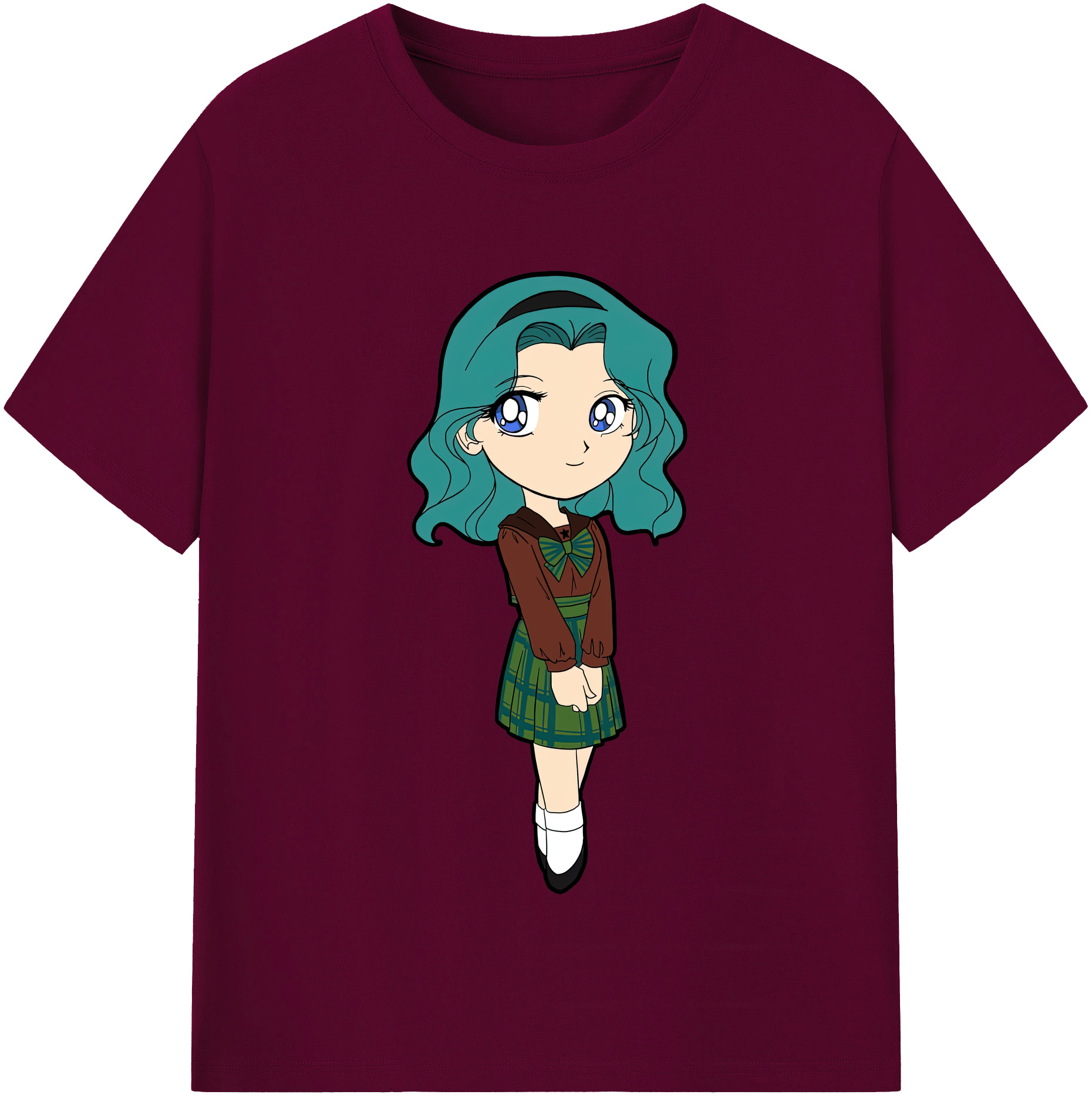 （画像用） 美少女戦士セーラームーン 海王 みちる（かいおう みちる） Sailor Moon Kaiou Michiru レディースカジュアルプリントTシャツ（綿100％）